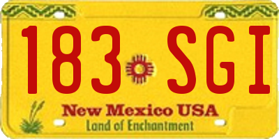 NM license plate 183SGI