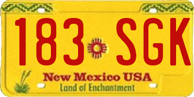 NM license plate 183SGK