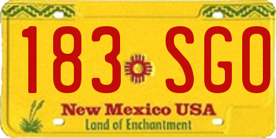 NM license plate 183SGO
