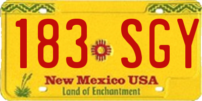 NM license plate 183SGY