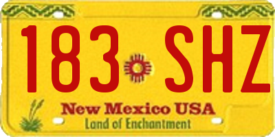 NM license plate 183SHZ