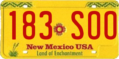 NM license plate 183SOO