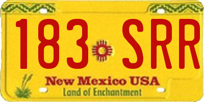 NM license plate 183SRR