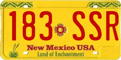 NM license plate 183SSR