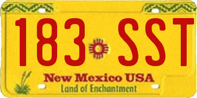 NM license plate 183SST