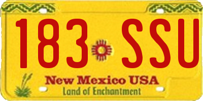 NM license plate 183SSU