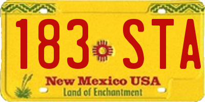 NM license plate 183STA