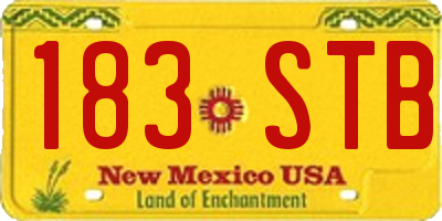 NM license plate 183STB