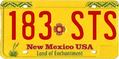 NM license plate 183STS