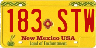 NM license plate 183STW