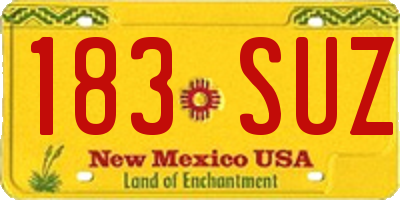 NM license plate 183SUZ