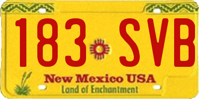 NM license plate 183SVB