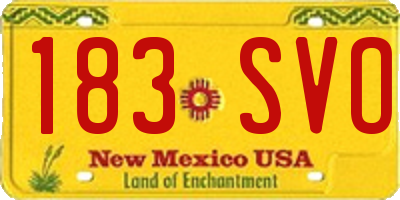 NM license plate 183SVO