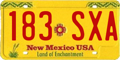 NM license plate 183SXA