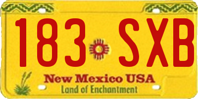 NM license plate 183SXB