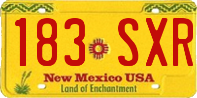 NM license plate 183SXR