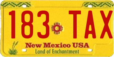 NM license plate 183TAX