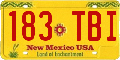 NM license plate 183TBI