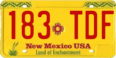 NM license plate 183TDF