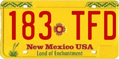 NM license plate 183TFD
