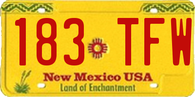 NM license plate 183TFW