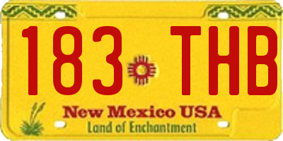 NM license plate 183THB