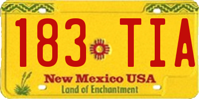 NM license plate 183TIA