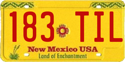 NM license plate 183TIL