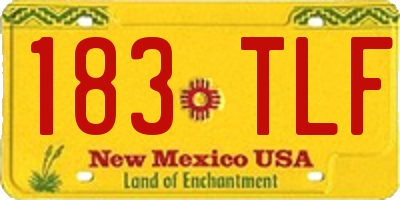 NM license plate 183TLF