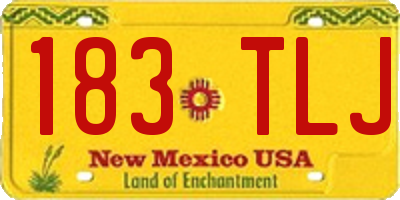 NM license plate 183TLJ