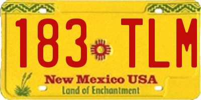 NM license plate 183TLM
