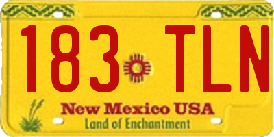 NM license plate 183TLN