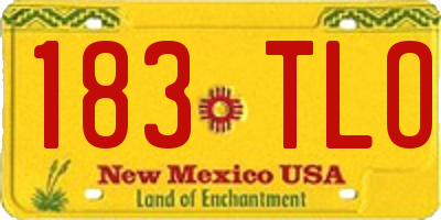 NM license plate 183TLO