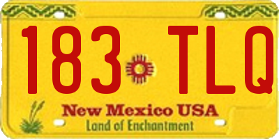 NM license plate 183TLQ