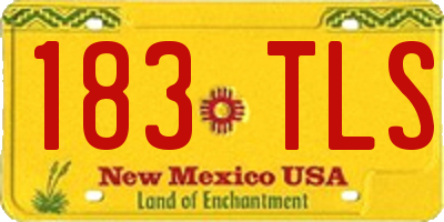 NM license plate 183TLS