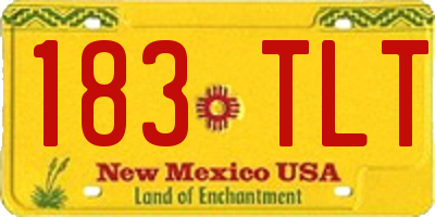 NM license plate 183TLT