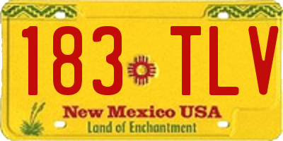 NM license plate 183TLV