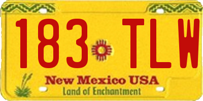 NM license plate 183TLW