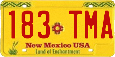 NM license plate 183TMA