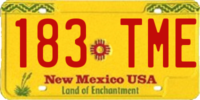 NM license plate 183TME