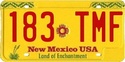 NM license plate 183TMF