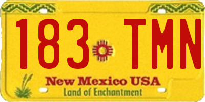 NM license plate 183TMN