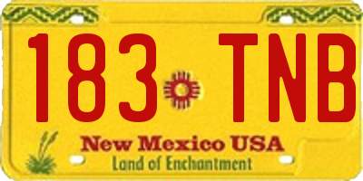 NM license plate 183TNB