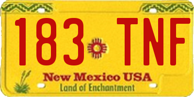 NM license plate 183TNF