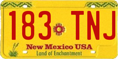 NM license plate 183TNJ
