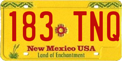 NM license plate 183TNQ