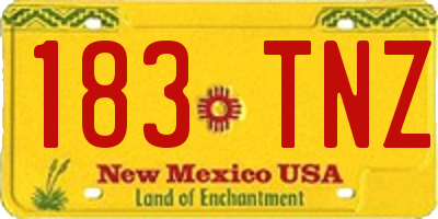 NM license plate 183TNZ