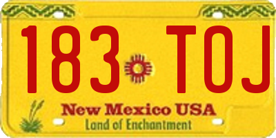 NM license plate 183TOJ