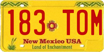 NM license plate 183TOM