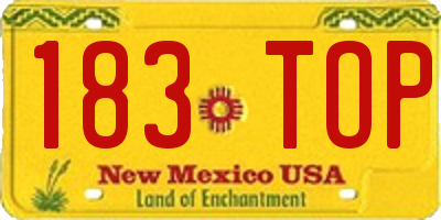 NM license plate 183TOP